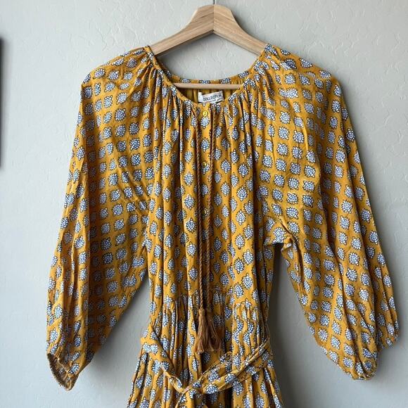 Emerson Fry Dress Clemence Block Print Organic Cotton Belted Mini Dress Size XS - Picture 4 of 8